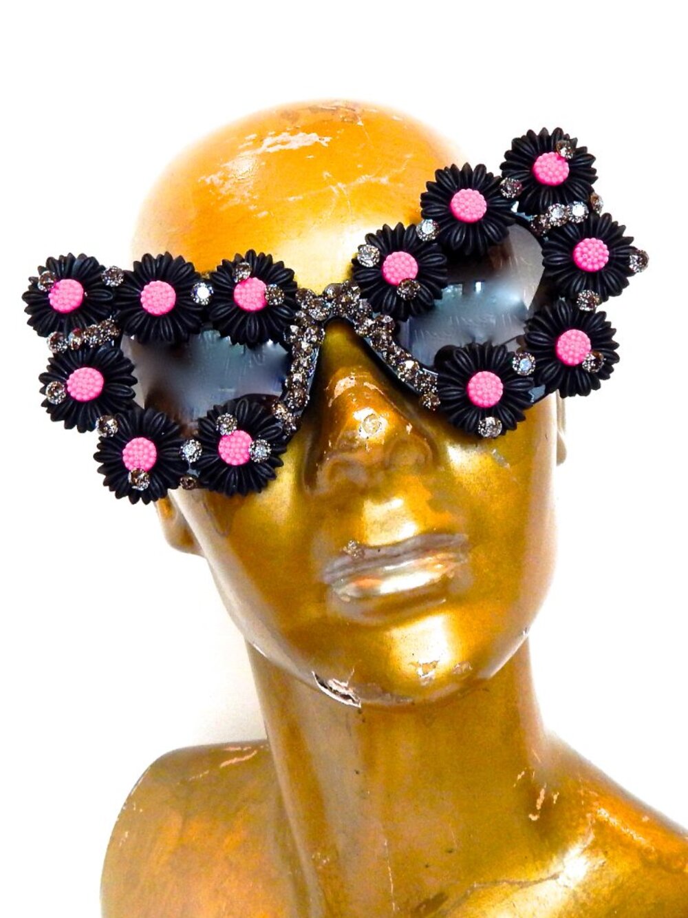 GASOLINE GLAMOUR WICKED GARDEN RHINESTONE CATS MEOW GLASSES 🌸🌸🌸